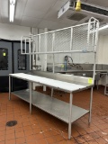 8FT POLYTOP TABLE W/ OVERSHELF