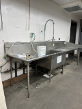 STAINLESS STEEL PRODUCE PREP SINK W/ DISPOSAL CHUTE