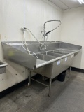 STAINLESS STEEL 3 COMPARTMENT SINK W/ SPRAYER