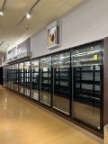 10 GLASS DOOR BEER WALK-IN BOX W/ RACKS AND MAN DOOR