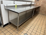 AMTEKCO 12FT STAINLESS STEEL TABLE W/ BACKSPLASH