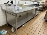 AMTEKCO 12FT STAINLESS STEEL TABLE W/ BACKSPLASH