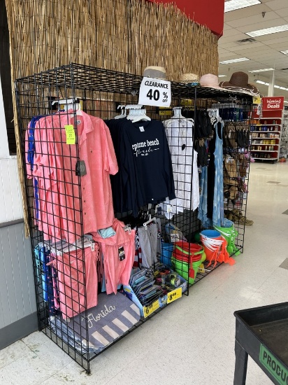 GROUP OF 6FT TILE WIRE GRID MERCHANDISING