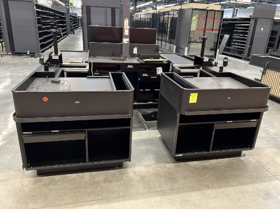 2020 KILLION U-SHAPED SINGLE BELT CHECKSTANDS W/ MILLWORK STATION