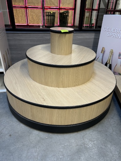 3-TIER ROUND WOODEN MERCHANDISER