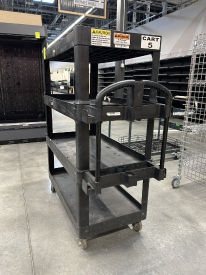 RUBBERMAID 4-TIER PLASTIC STOCKING CART