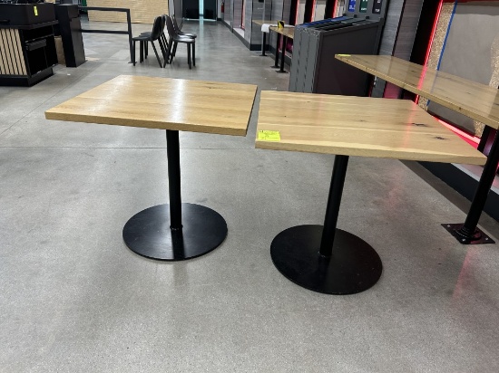 30IN SQUARE CAFÉ TABLES W/ METAL BASES