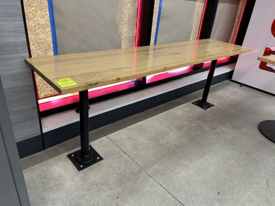 7FT BOLT-IN WOOD TOP TABLE