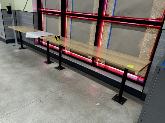 7FT BOLT-IN WOOD TOP TABLES