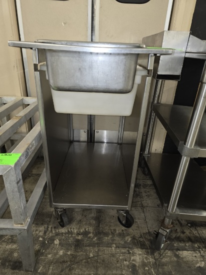 18" STAINLESS STEEL PREP TABLE ON CASTERS
