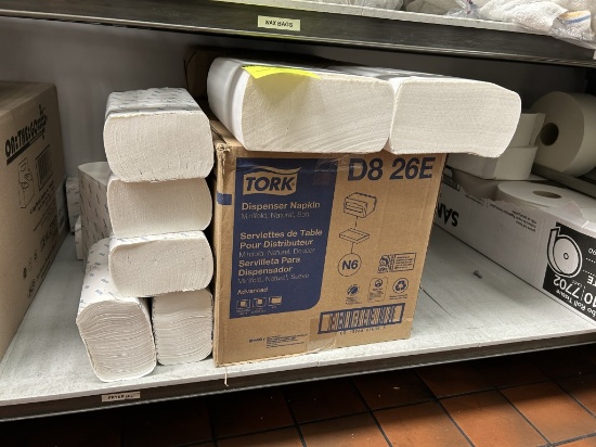 TORK NAPKIN DISPENSER AND ASSORTED NAPKINS