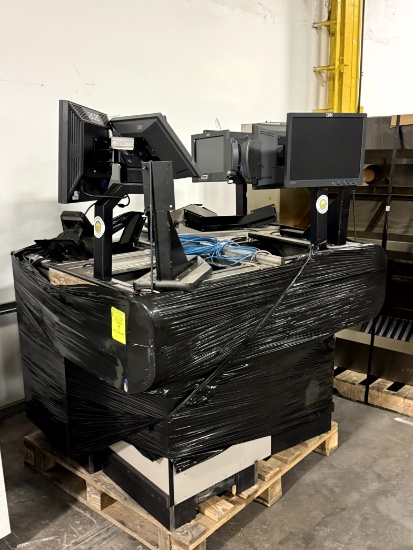 Checkout Lane POS section w/ checkout monitors