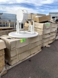 TWO PALLETS OF ASSORTED MERCHANDISERS AND TABLES