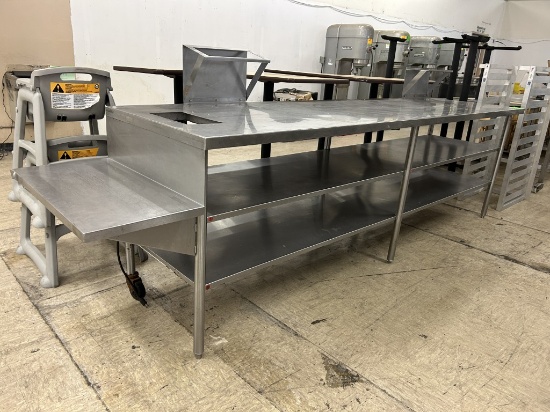 113IN STAINLESS STEEL TABLE W/ 15IN LEFT SIDE SHELF