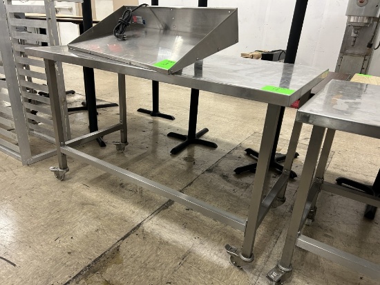 60IN X 30IN X 36IN STAINLESS STEEL TABLE ON CASTERS