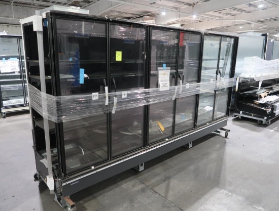 Hill Phoenix medium temp glass door reach-in case, 12' case