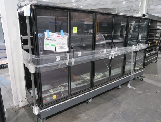 Hill Phoenix medium temp glass door reach-in case, 12' case