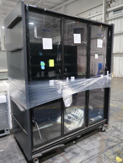 Hill Phoenix medium temp glass door reach-in case, 6' case