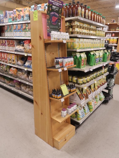 angled wooden merchandiser