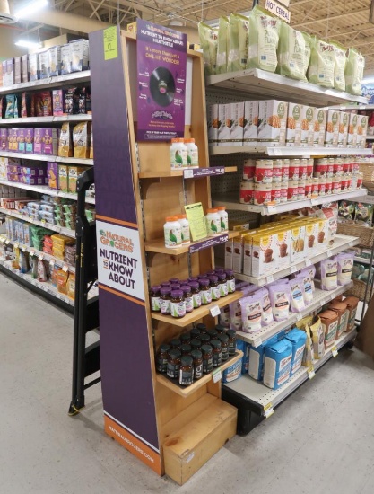 angled wooden merchandiser