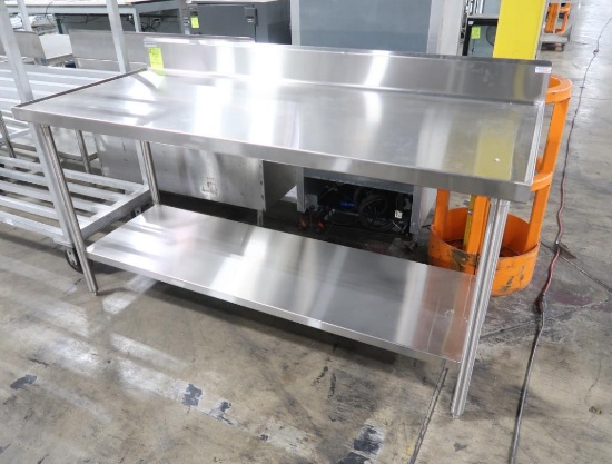 stainless table w/ backsplash & undershelf