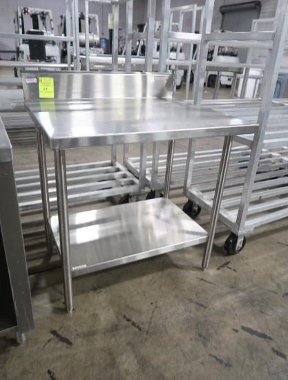 stainless table w/ backsplash & undershelf