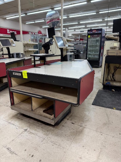Reynolds checkstand w/ scale/scanner, printer, POS computer, & card reader