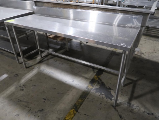 stainless table w/ backsplash