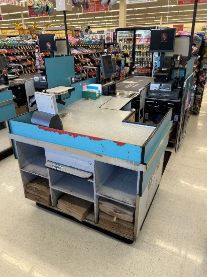 UNBRANDED SINGLE BELT CHECKSTAND (NO POINT OF SALES)