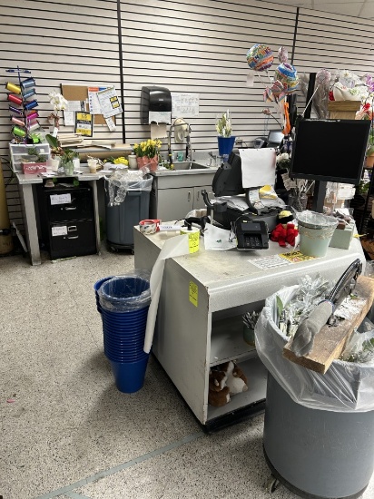 FLORAL MILLWORK COUNTER AND SINK TABLE