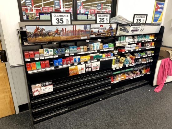 TOBACCO SHELVING IN CUSTOMER SERVICE AREA