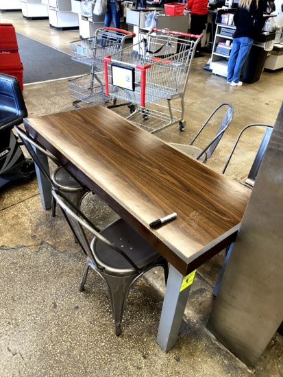 RECTANGLE TABLE WITH 6 METAL CHAIRS