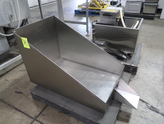 stainless bin w/ chute
