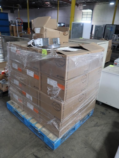 pallet of LED recessed lighting parts