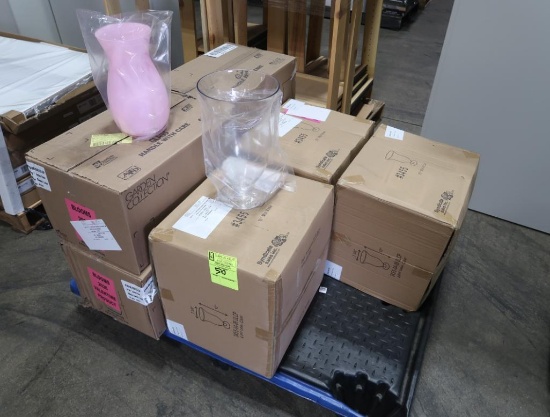 pallet of glass vases