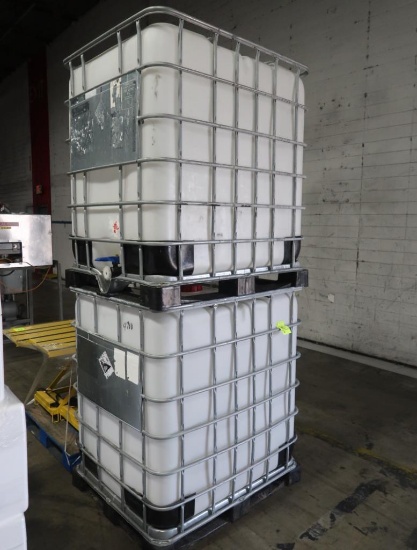 plastic containers in steel cages