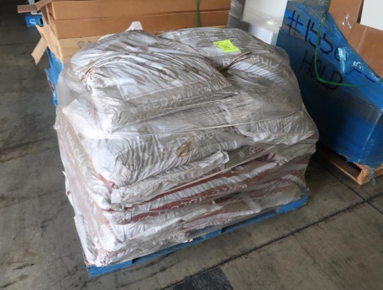 pallet of New Earth red mulch