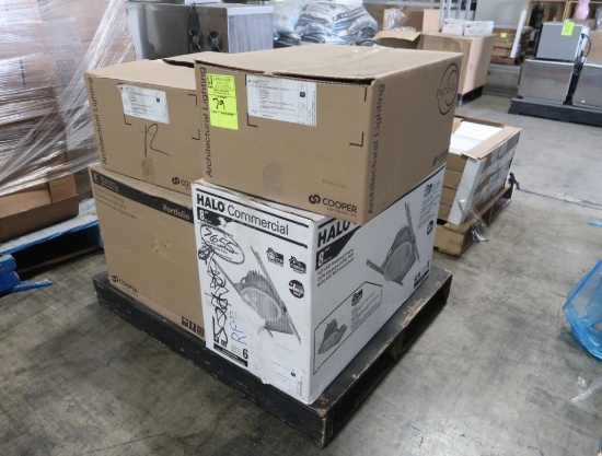 pallet of misc LED recessed lighting parts