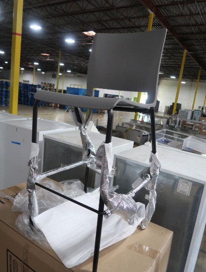 high chairs- steel frame w/ plastic seats, look new