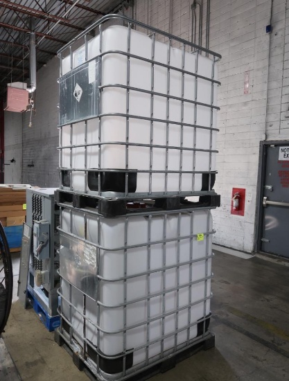 plastic containers in steel cages