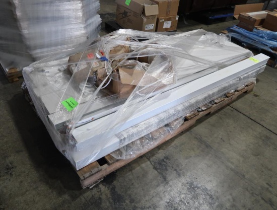 pallet of surface mount LED light fixtures w/ wiring harnesses