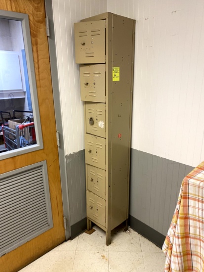 TWO METAL LOCKERS WITH SIX DOORS EACH