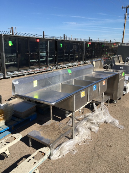 THREE COMPARTMENT STAINLESS SINK