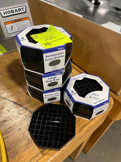 large drip trays, 4) packages, 4 drip trays each