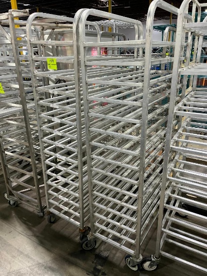 aluminum tray rack, on casters