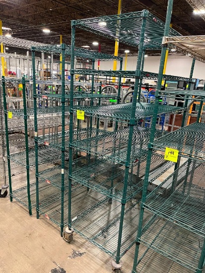 wire shelving unit, epoxy coated, on casters