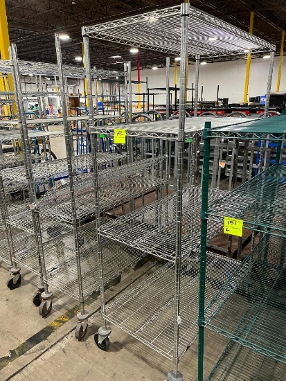 wire shelving unit, on casters