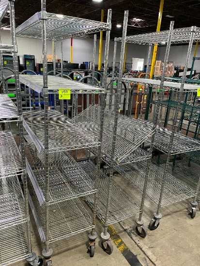 wire shelving units, on casters