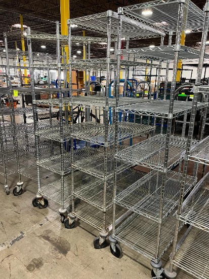 wire shelving units, on casters