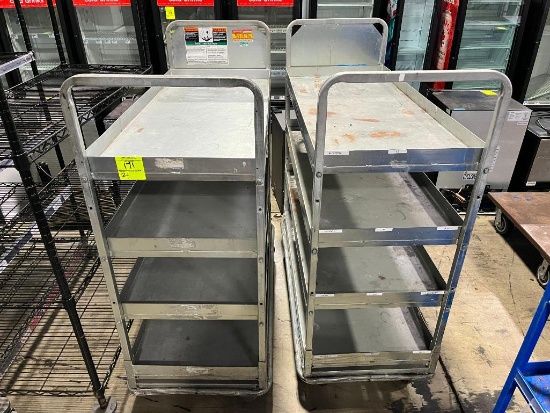 4-tier stocking carts w/ solid shelves